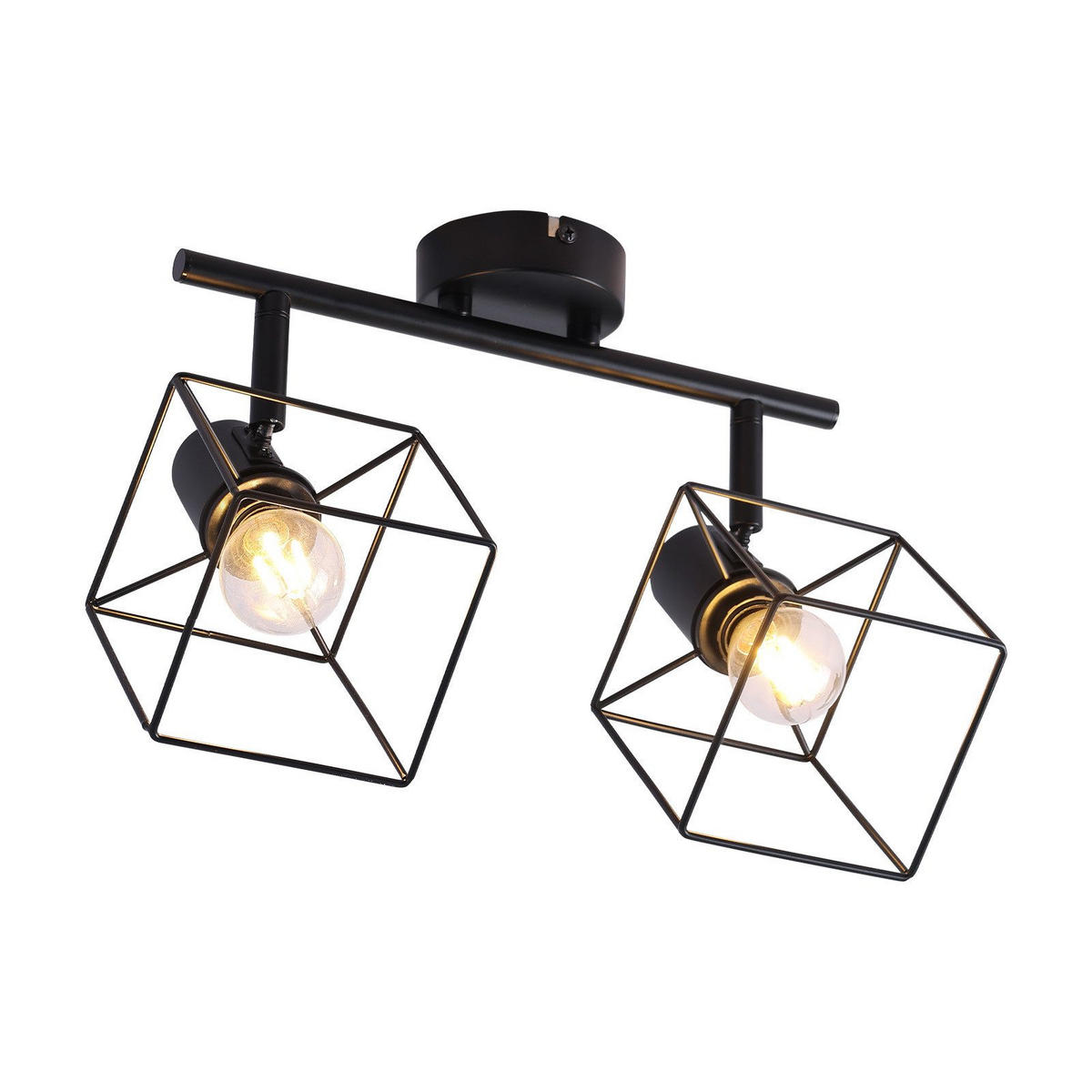 STRAHLER Ehrlich 2-flammig 26.8/10/17 cm - Schwarz, Metall (26.8/10/17cm) - ZMH