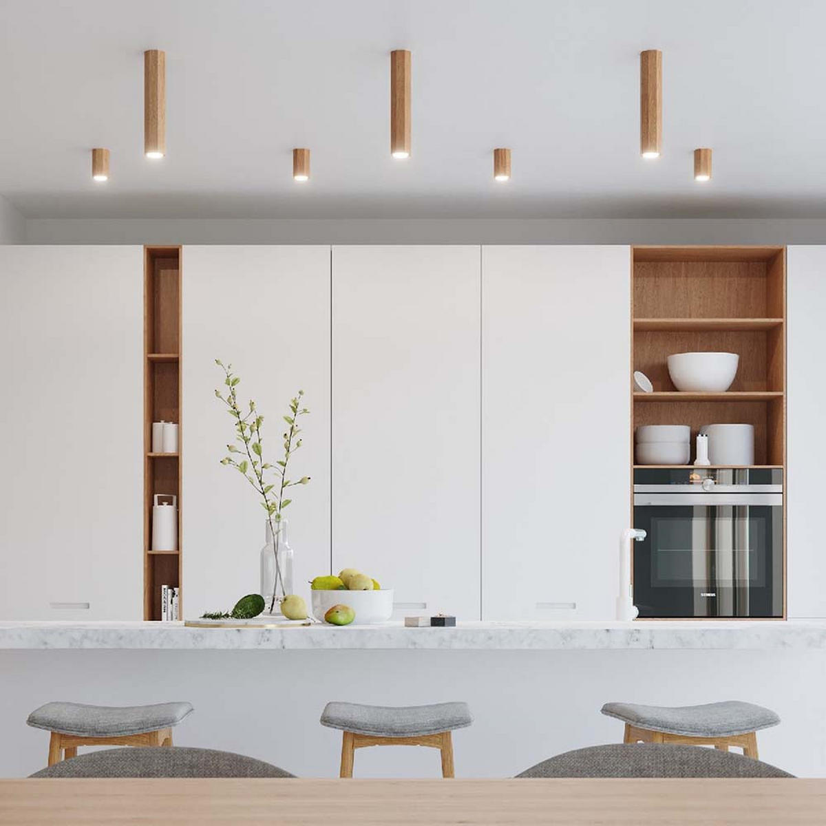 DECKENLEUCHTE Eiche Braun Holz - Braun, Holz (6/6/10cm)