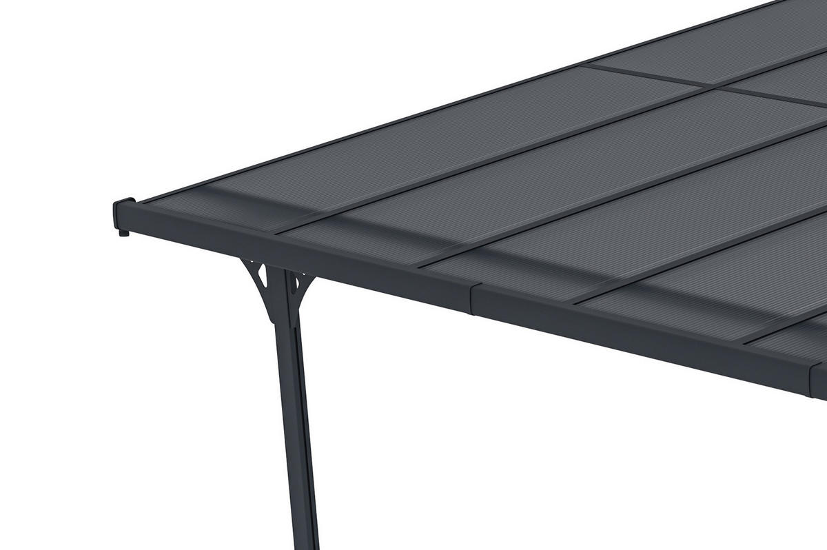 PERGOLA / CARPORT Kleo Grau 5,5m x 3m - Grau, Metall (556/270/300cm) - Cazeboo
