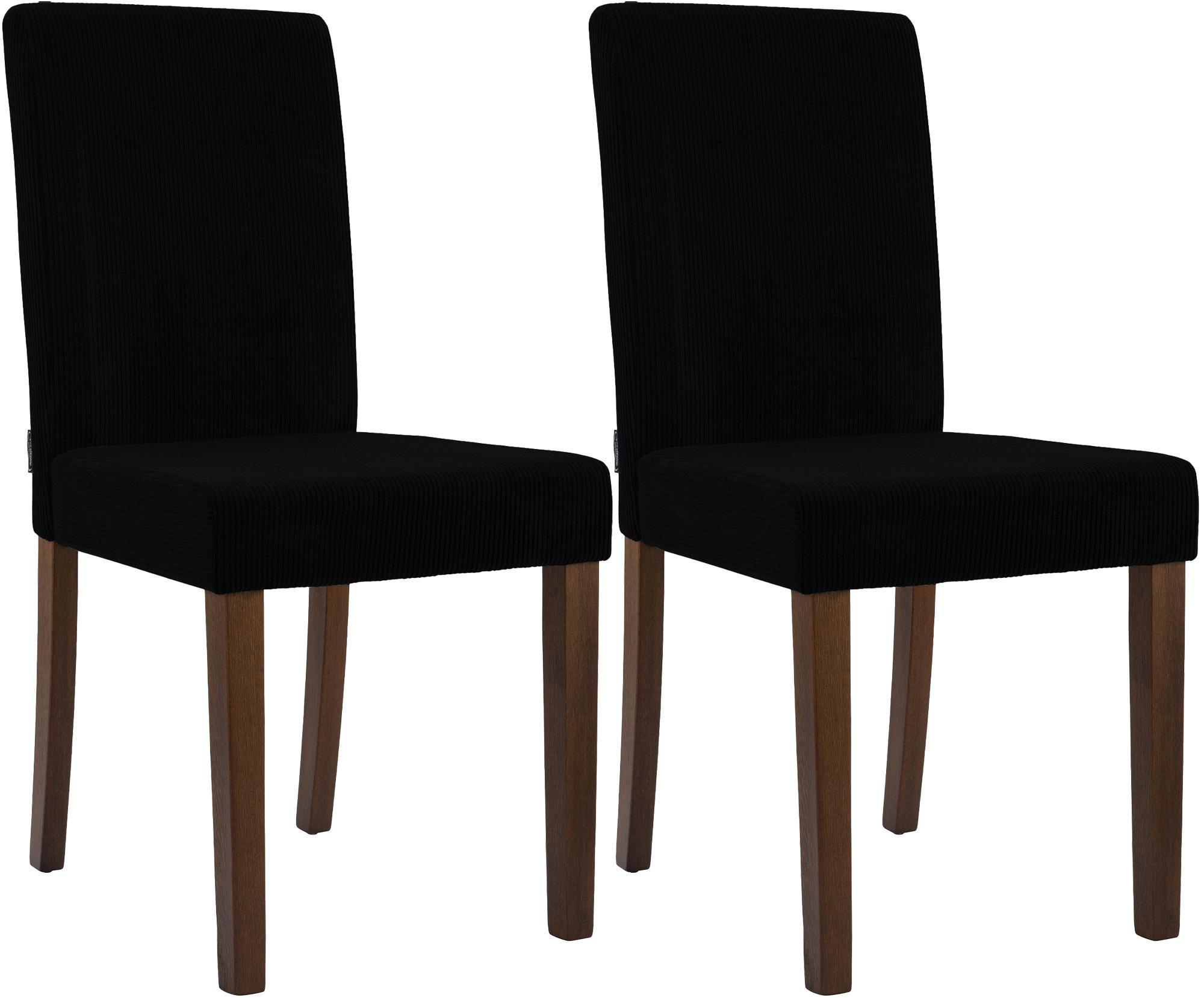 ESSZIMMERSTUHL 2er Set Cord Schwarz - Schwarz, Holz/Textil (41/91/47cm) - CLP