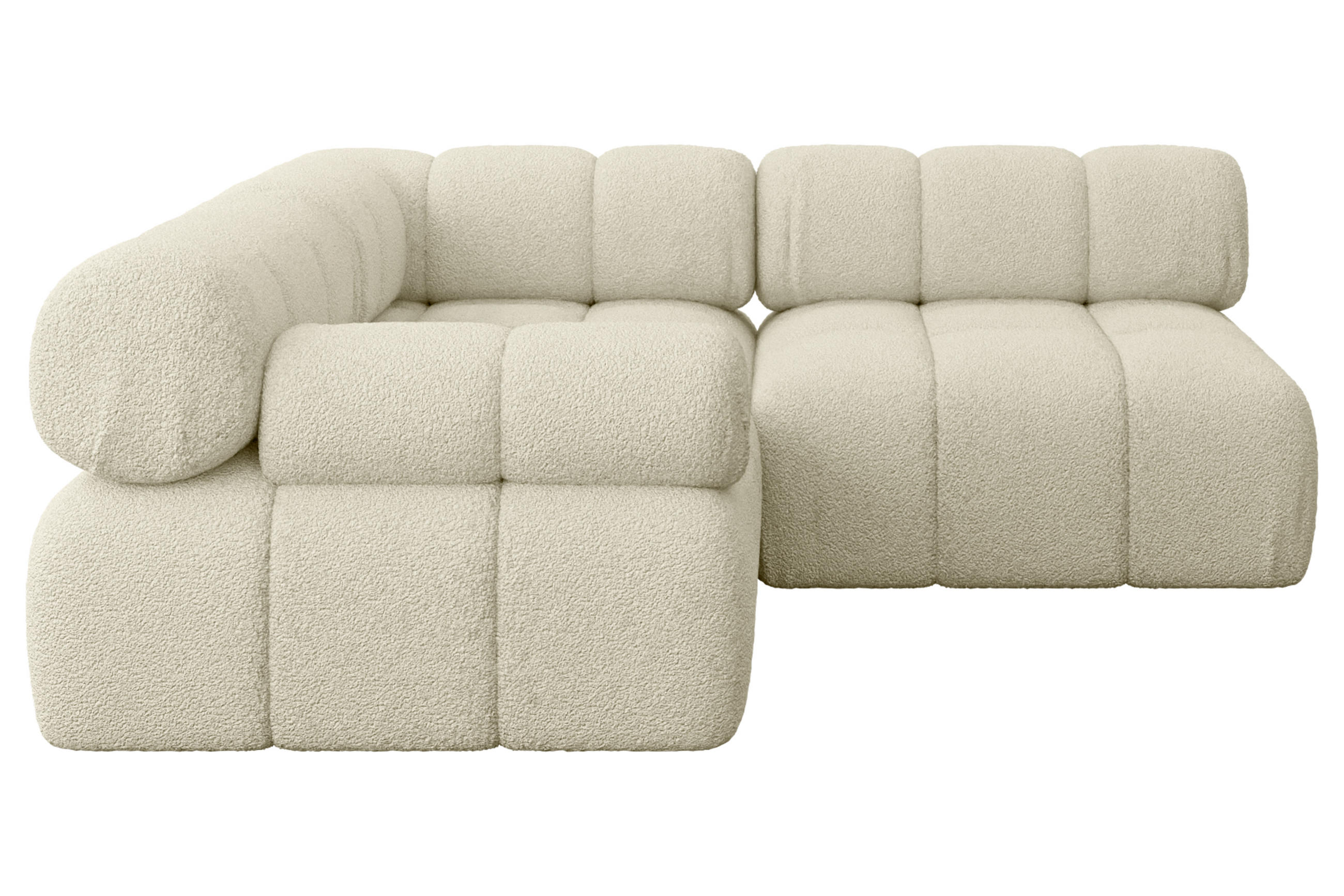 ECKSOFA modulares Sofa Mende-L1 - 190x190x70 cm Beige Bouclé - Beige, Holzwerkstoff/Textil (190/190cm) - ALTDECOR