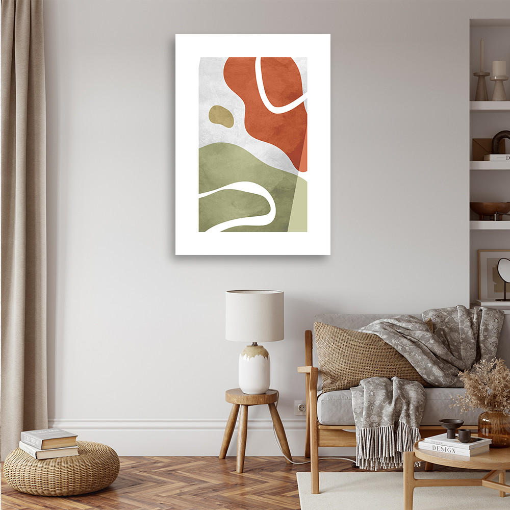 WANDBILD abstrakte boho formen - Grün, Textil (40/60cm) - Feeby