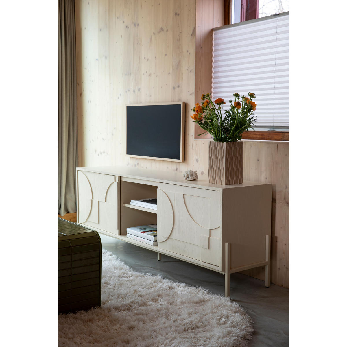 SIDEBOARD Faces - Beige, Holz (160/60/40cm) - Zuiver