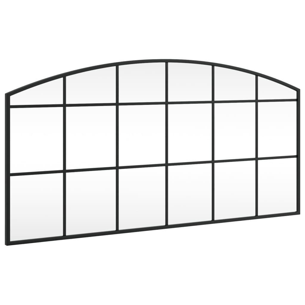 WANDSPIEGEL Schwarz 100/50 Cm Gewölbt Eisen - Schwarz, Metall (1.5/50/100cm) - vidaXL