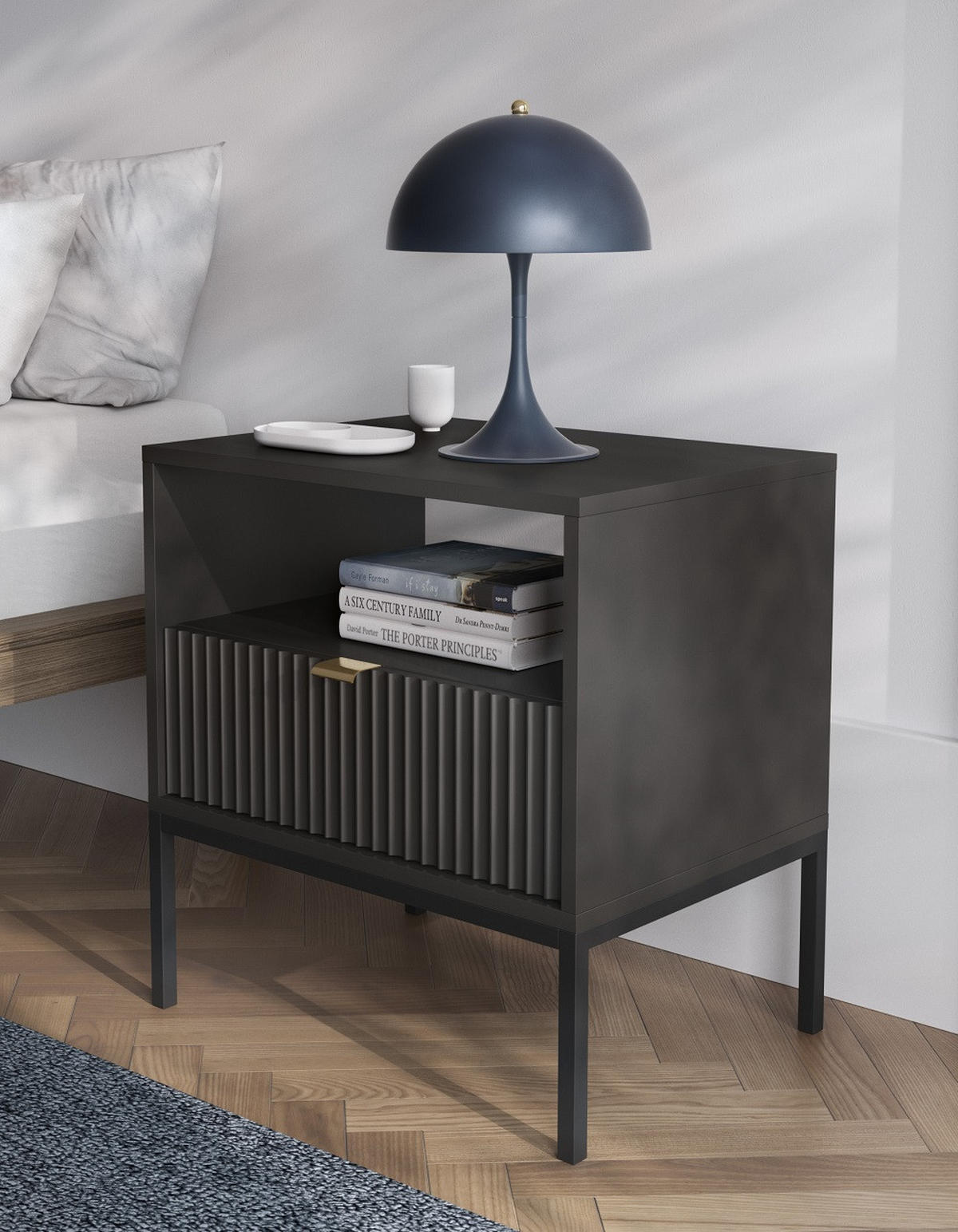 NACHTTISCH Schwarz NEW Schwarz - Schwarz, Holzwerkstoff (54/56/39cm) - Sepro Meble