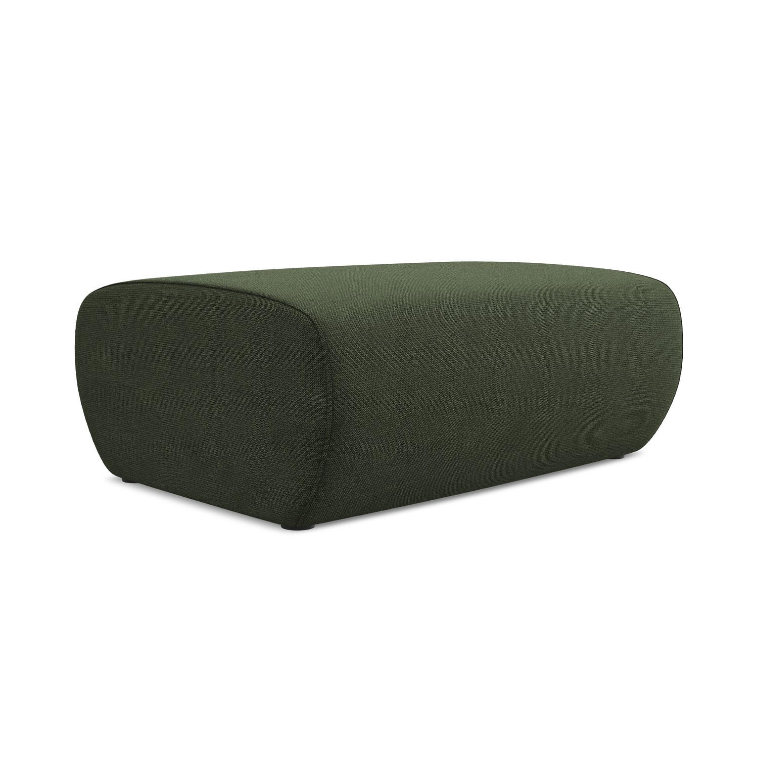 POUF Strukturstoff Stoff Grün - Schwarz/Olivgrün, Kunststoff/Textil (102/40/62cm) - LaMiaSofa