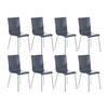 BESUCHERSTUHL 8er Set Holz grau - Grau, Holz/Metall (43/87/47cm) - CLP