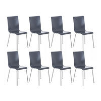 BESUCHERSTUHL 8er Set Holz grau - Grau, Holz/Metall (43/87/47cm) - CLP