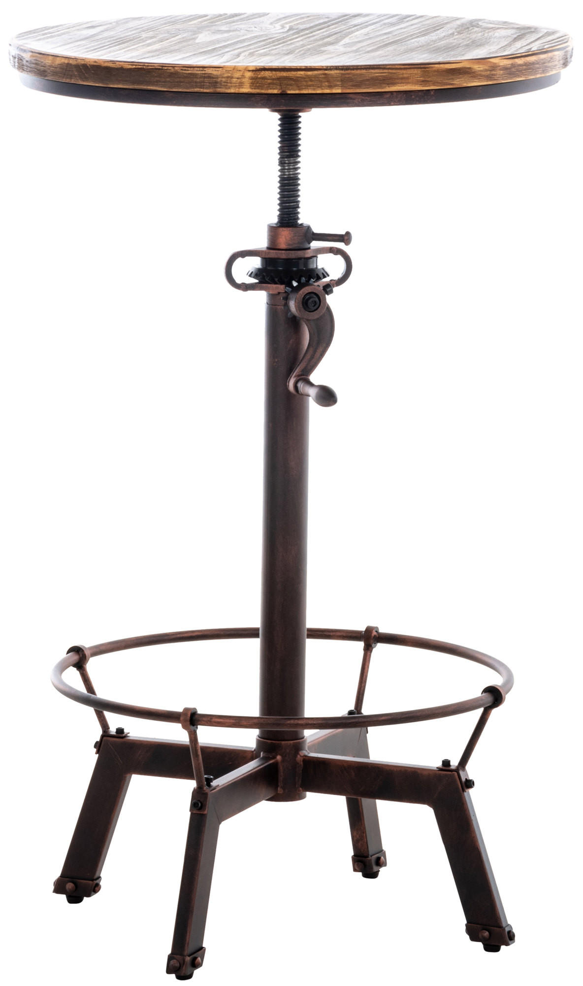 BARTISCH rund Holz bronze - Bronzefarben, Holz/Metall (59/84/59cm) - CLP