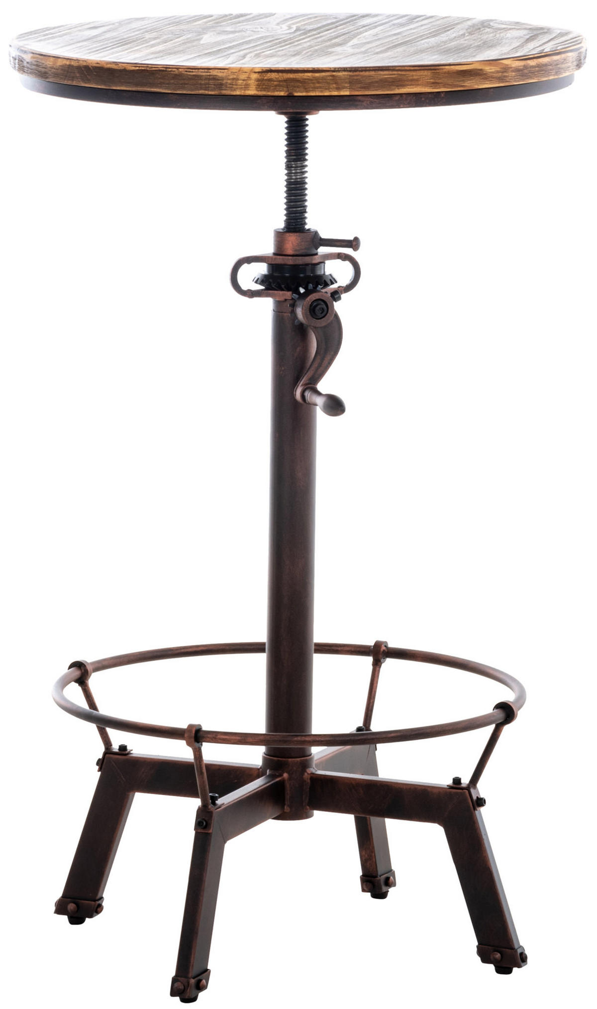 BARTISCH rund Holz bronze - Bronzefarben, Holz/Metall (59/84/59cm) - CLP