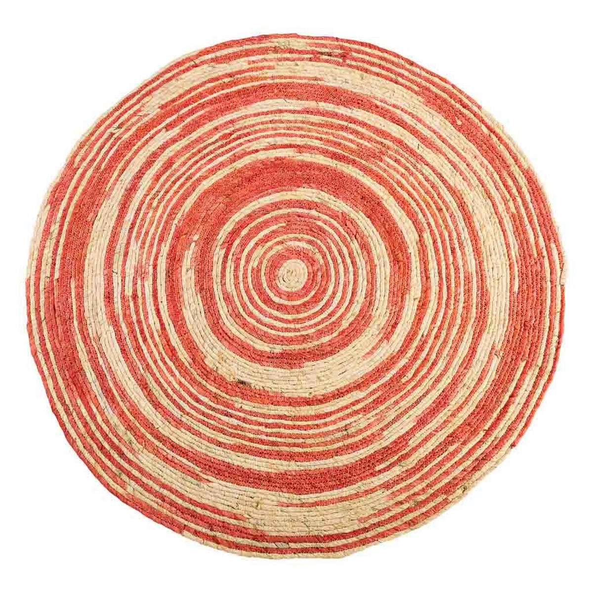 JUTETEPPICH rund, braun, D120x1 cm - Rot/Naturfarben, Naturmaterialien (120/120cm) - Wanderlust