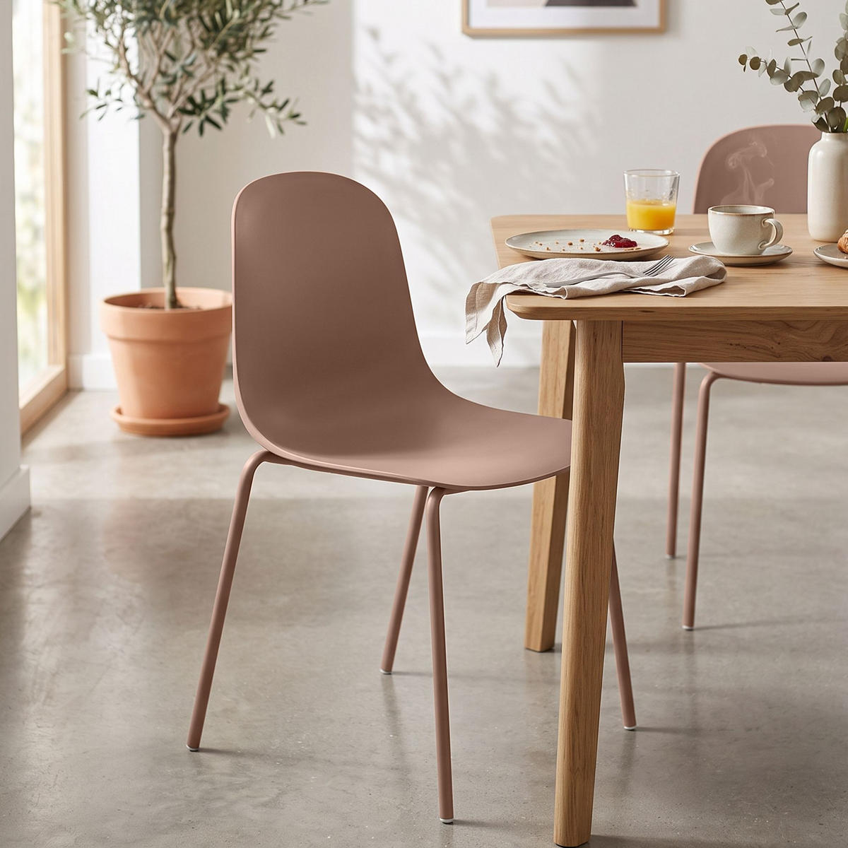 STAPELSTUHL 2 Kunststoff Terracotta - Terracotta, Kunststoff/Metall (51/85/55cm) - CLP