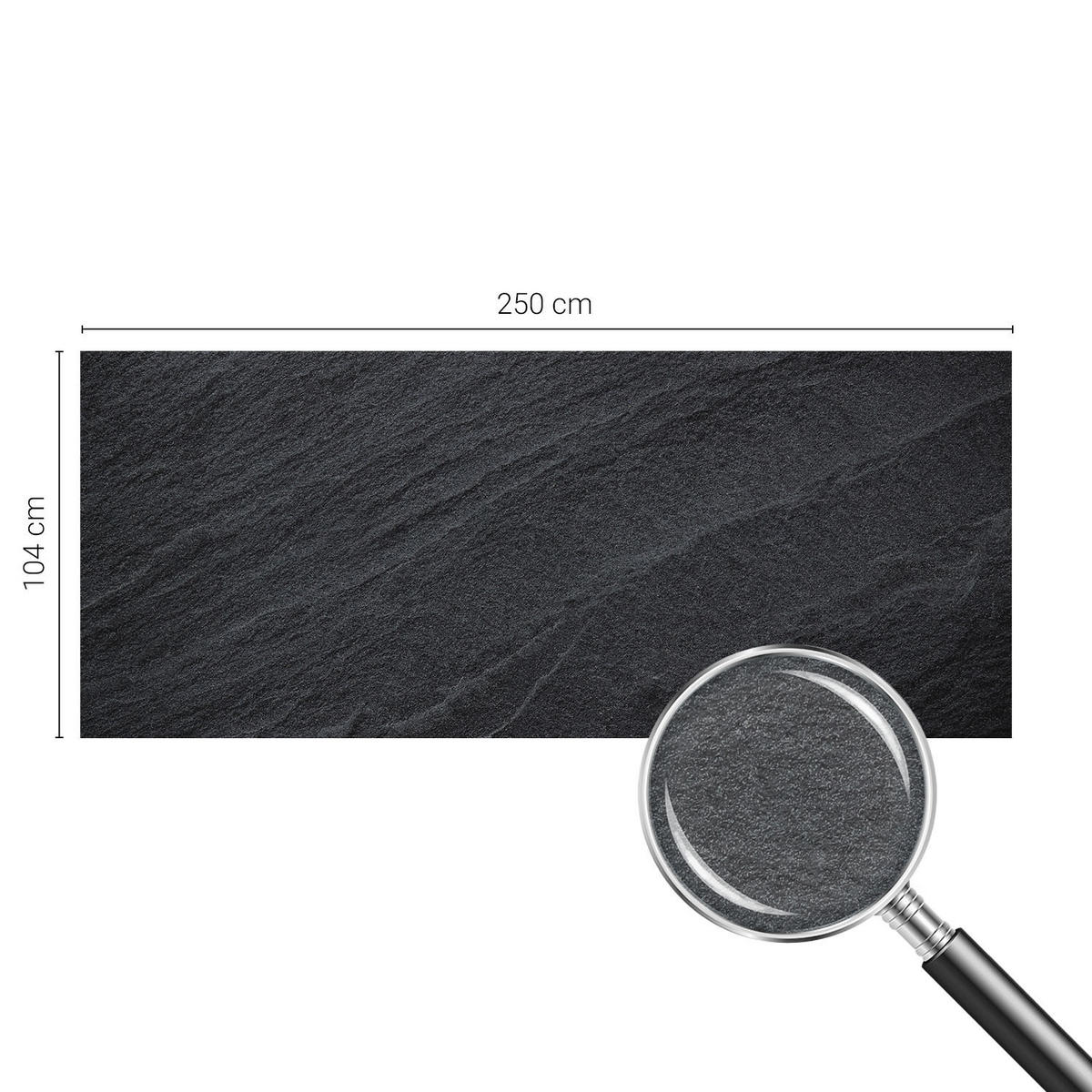 FOTOTAPETE 250x104 cm - Steine Eleganz - Schwarz, Textil (250/104cm) - Wallfluent