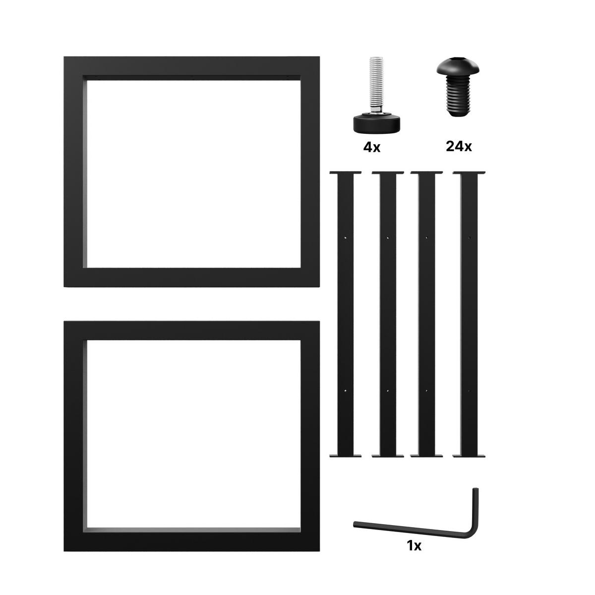 TISCHBEINE Eta Extreme Schwarz Metall 260/80/72 cm - Schwarz, Metall (80/72/260cm) - Metalo Pro