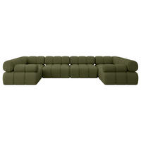 WOHNLANDSCHAFT modulares Sofa Birno-U2 - 380x190x70 cm Grün Bouclé - Grün, Holzwerkstoff/Textil (380/70/190cm) - ALTDECOR
