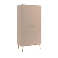 KLEIDERSCHRANK NATURA, 100 cm, Beige Macchiato, 2-türig, mit Kleiderstange - Beige, Holz (100/202/52cm) - Excellent Home