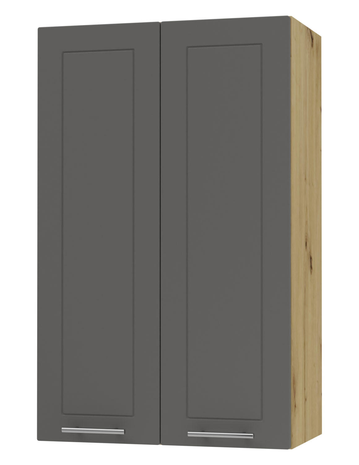 KÜCHENHÄNGESCHRANK Kvantum W4/60 Graphit Matt / Eiche Artisan Matt 60 / 32,5 / 96cm - Graphitfarben/Eiche Artisan, Holz/Holzwerkstoff (60/96/32.5cm) - Feldmann-Wohnen
