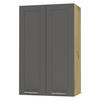 KÜCHENHÄNGESCHRANK Kvantum W4/60 Graphit Matt / Eiche Artisan Matt 60 / 32,5 / 96cm - Graphitfarben/Eiche Artisan, Holz/Holzwerkstoff (60/96/32.5cm) - Feldmann-Wohnen