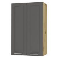 KÜCHENHÄNGESCHRANK Kvantum W4/60 Graphit Matt / Eiche Artisan Matt 60 / 32,5 / 96cm - Graphitfarben/Eiche Artisan, Holz/Holzwerkstoff (60/96/32.5cm) - Feldmann-Wohnen