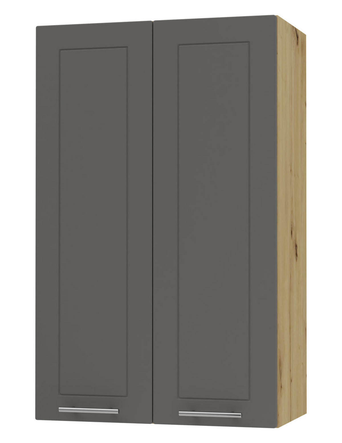 KÜCHENHÄNGESCHRANK Kvantum W4/60 Graphit Matt / Eiche Artisan Matt 60 / 32,5 / 96cm - Graphitfarben/Eiche Artisan, Holz/Holzwerkstoff (60/96/32.5cm) - Feldmann-Wohnen