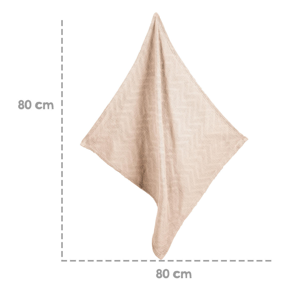 DECKE IN STRICKOPTIK 80 x 80 cm Frosty Almond- Beige - Beige, Textil (80/80cm) - Roba