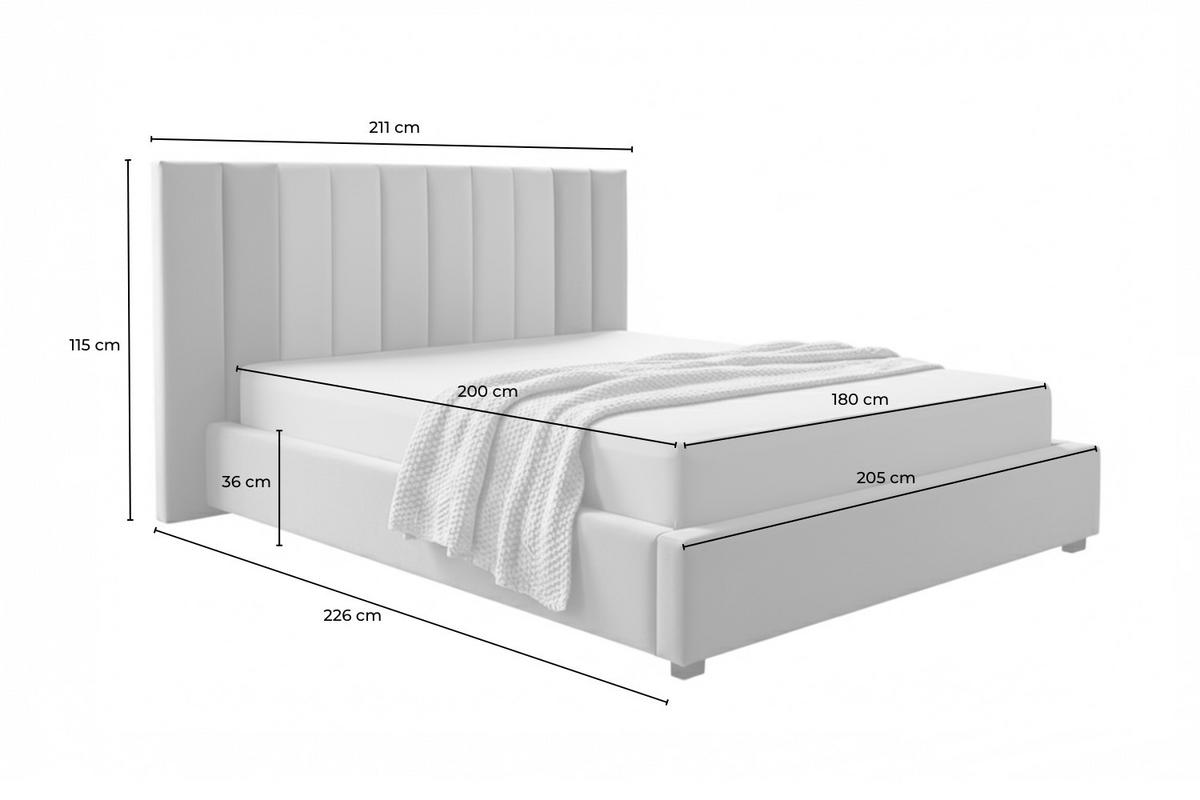 POLSTERBETT CATTURA Grau Velvet - Grau, Textil (180/200cm) - KAWOLA