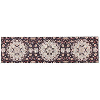 KURZFLOR-TEPPICH Schwarz 80/300 cm Aritas - Beige/Rot, Textil (80/300cm) - Beliani
