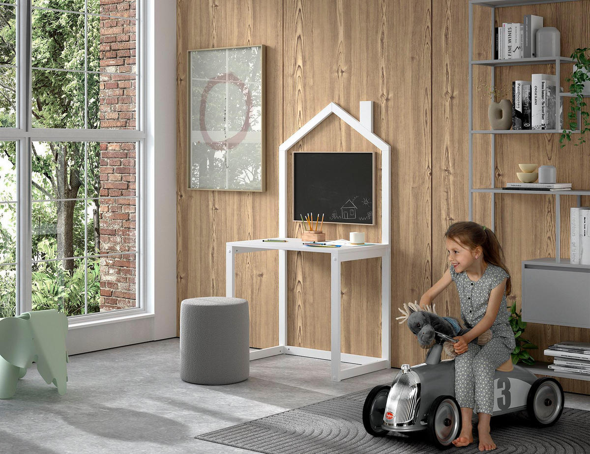 KINDERSCHREIBTISCH Kapua 80x50x151 Massivholz Weiß - Weiß, Holz (80/151/50cm) - 58aufmkessel