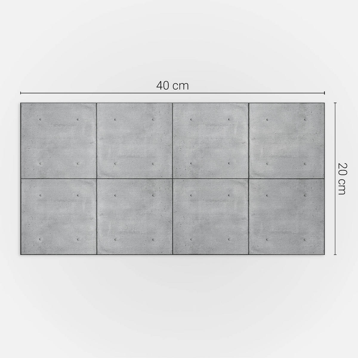 WANDPANEEL 10x 40x20 cm selbstklebend Kirellon - Grau, Kunststoff (40/1.6/20cm) - Wallfluent