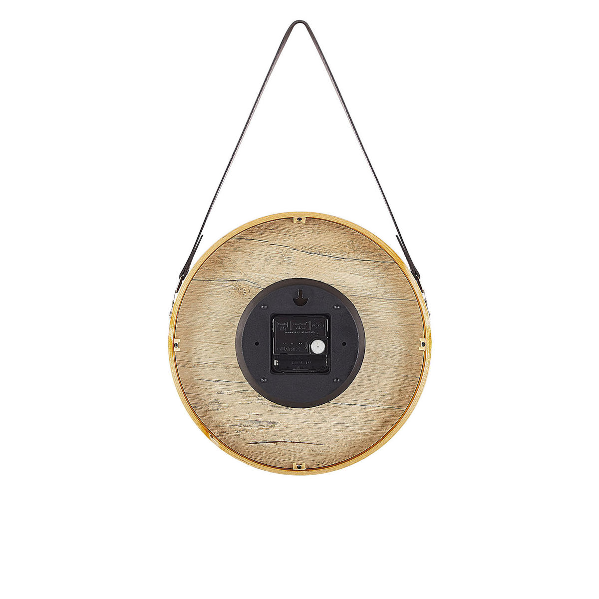 WANDUHR dunkler holzfarbton Renens - Dunkelbraun, Holzwerkstoff (26/44/6cm) - Beliani