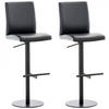 BARHOCKER 2er Set Lederlook Schwarz - Schwarz, Textil/Metall (40/93/49cm) - CLP