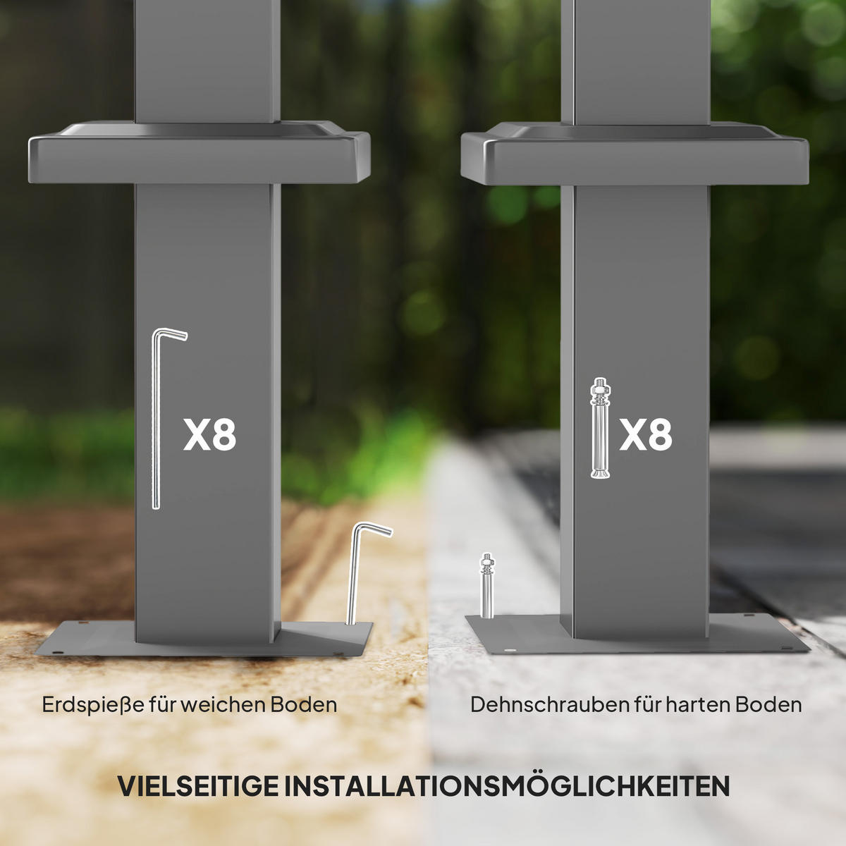 PERGOLA ca. 3x3m - Beige, Metall (297/221/298cm) - Outsunny