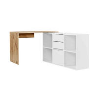 ECKSCHREIBTISCH Der Produktive - Eichefarben/Weiß, Holzwerkstoff (54/112/77cm) - Mokebo
