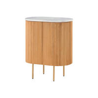 KOMMODE Mango 65x38x76 natur lackiert / Marmor weiß BARCELONA #515 - Naturfarben, Holz (65/76/38cm) - Massivmoebel24