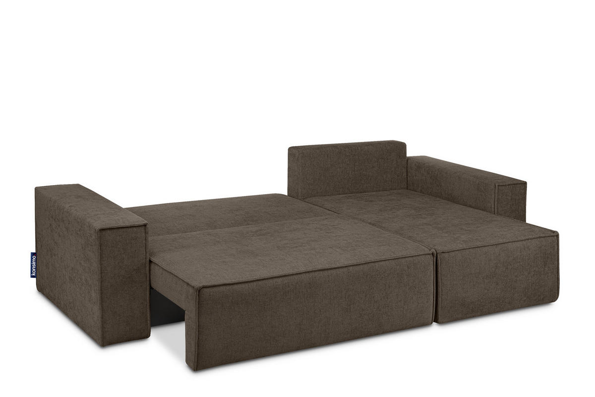 ECKSOFA-LINKS/RECHTS NAPI II mit Schlaffunktion, braun - Braun, Textil (262/148cm) - KONSIMO®