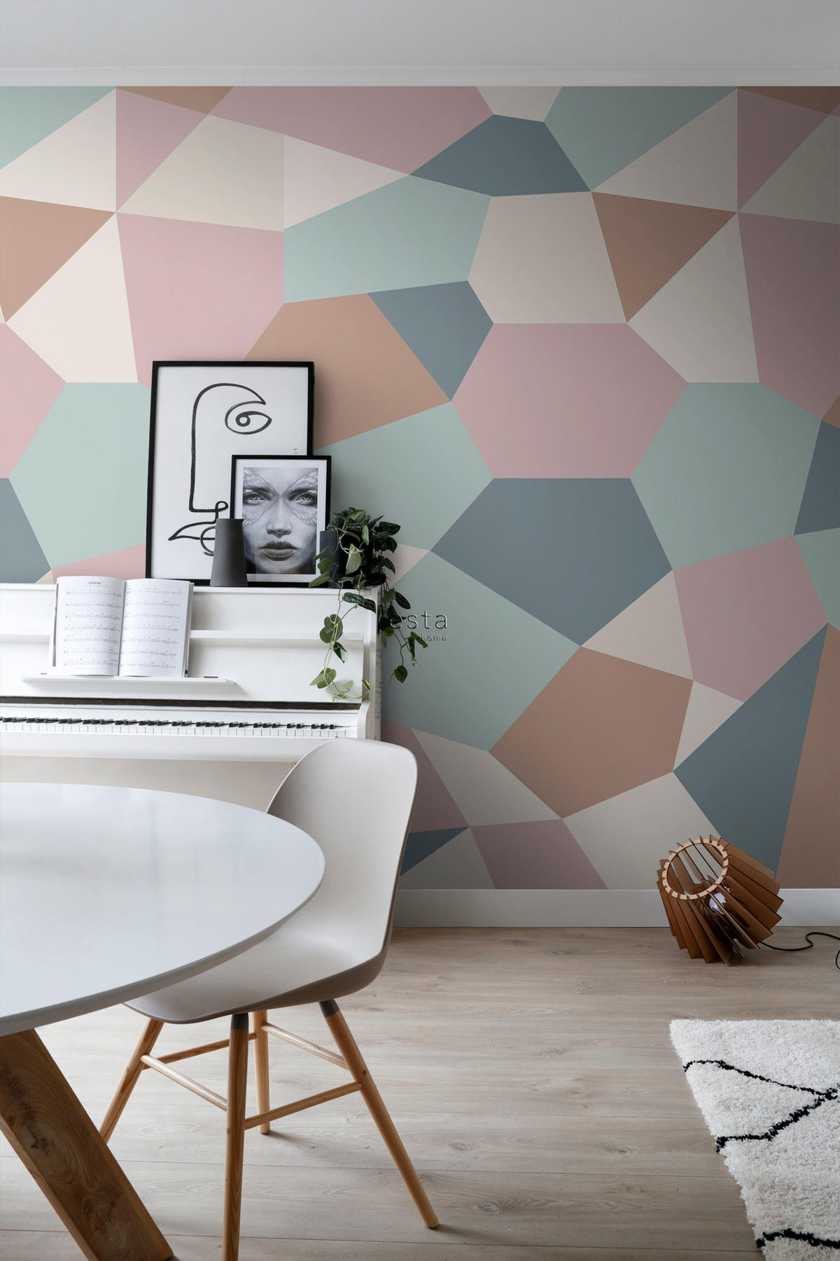 FOTOTAPETE grafisches Motiv 200 x 279 cm - Pink, Papier (200/279cm) - ESTAhome