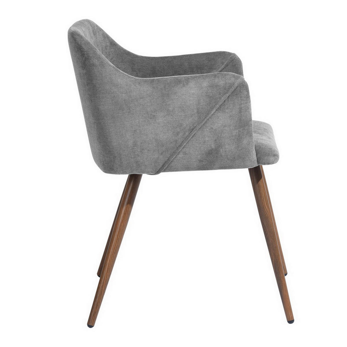 ARMLEHNSTUHL-SET 2 Stück in Stoff Metallbeine - Grau/Akaziefarben, Holzwerkstoff/Textil (54/75/53cm) - Urban Meuble