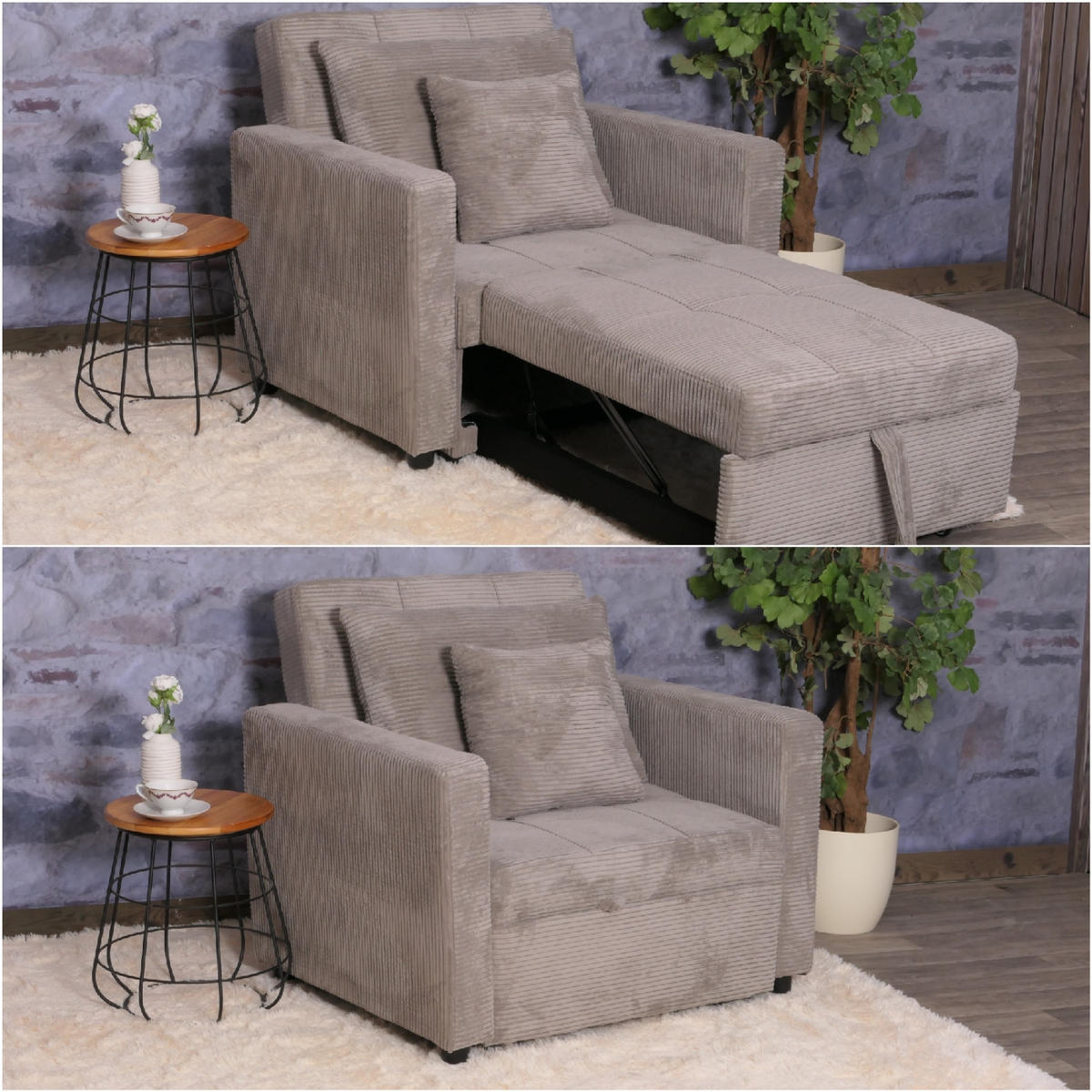 SCHLAFSESSEL Hellgrau - Hellgrau, Textil (100/86/88cm) - MCW