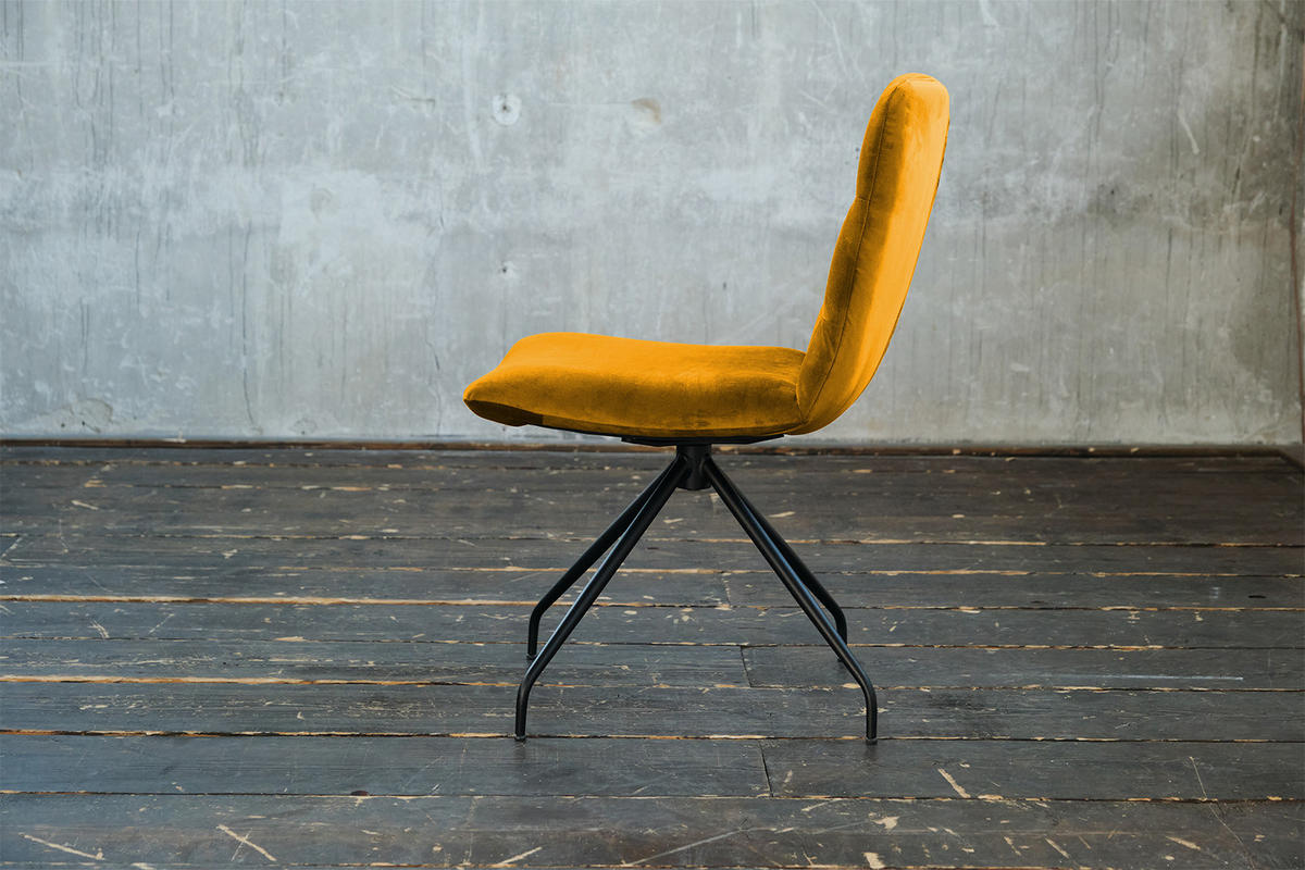 DREHSTUHL NEW CHARME Gelb Velvet (1er-Set) - Currygelb/Gelb, Textil (52/87/66cm) - KAWOLA