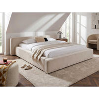 POLSTERBETT Jodie XL Low Beige 180/200 cm Samt mit Bettkasten - Beige, Textil/Metall (180/200cm) - wonello