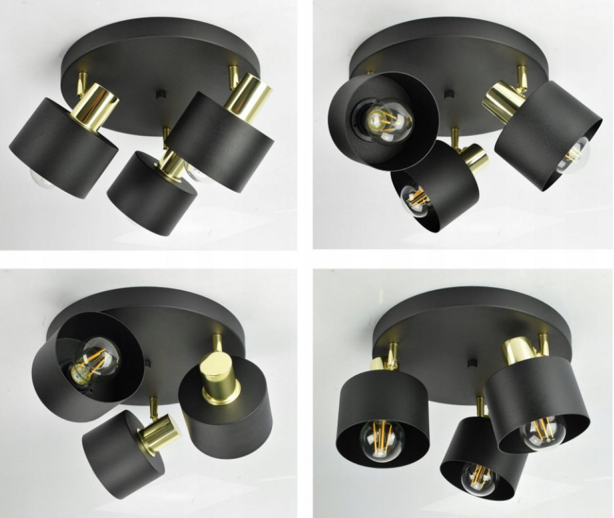 DECKENLEUCHTE BLACKSPOT - Goldfarben/Schwarz, Metall (30/30/20cm) - kiki design