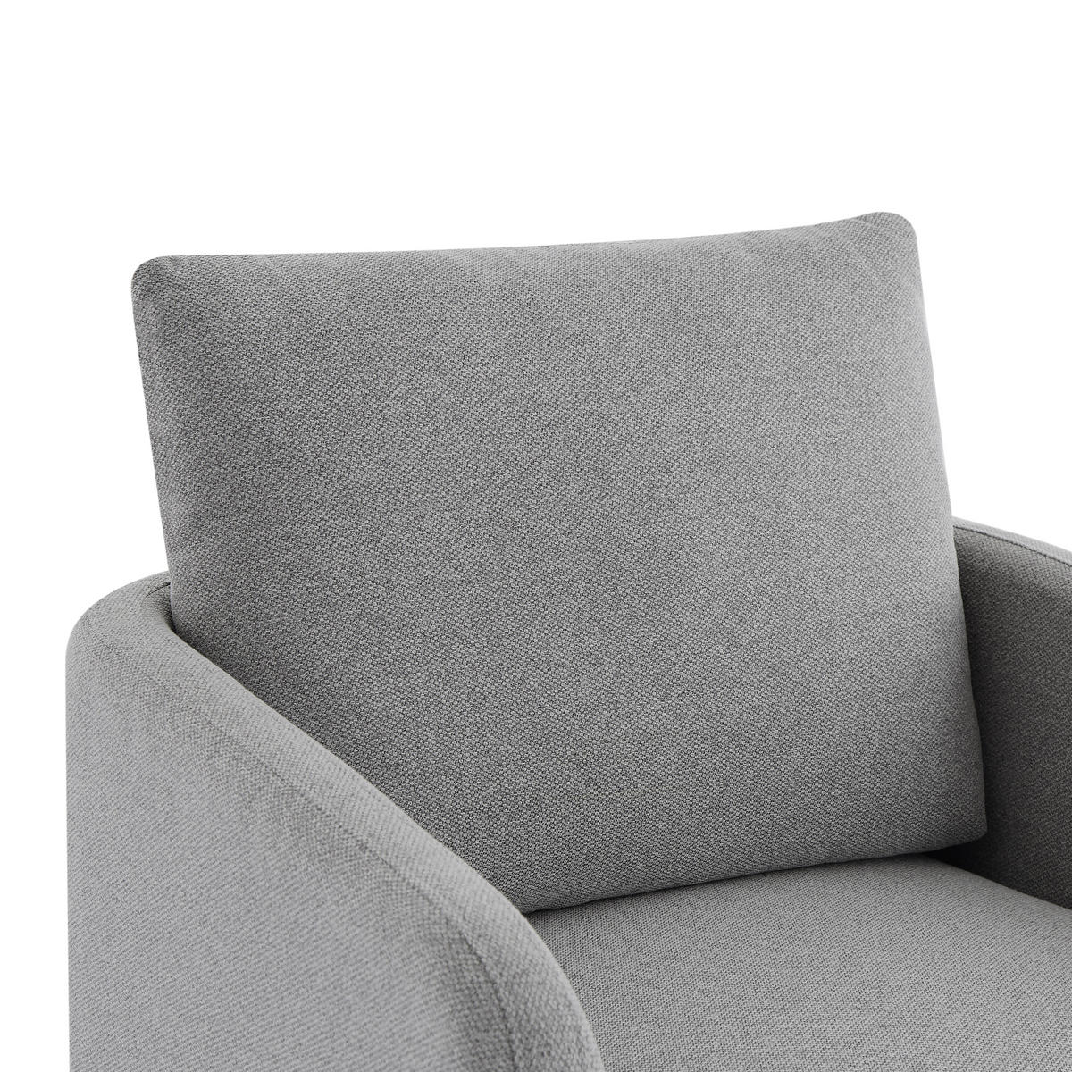 DESIGNER-SESSEL Emma aus hellgrauem Stoff - Hellgrau/Schwarz, Holz/Holzwerkstoff (71/81/75cm) - Sicaan