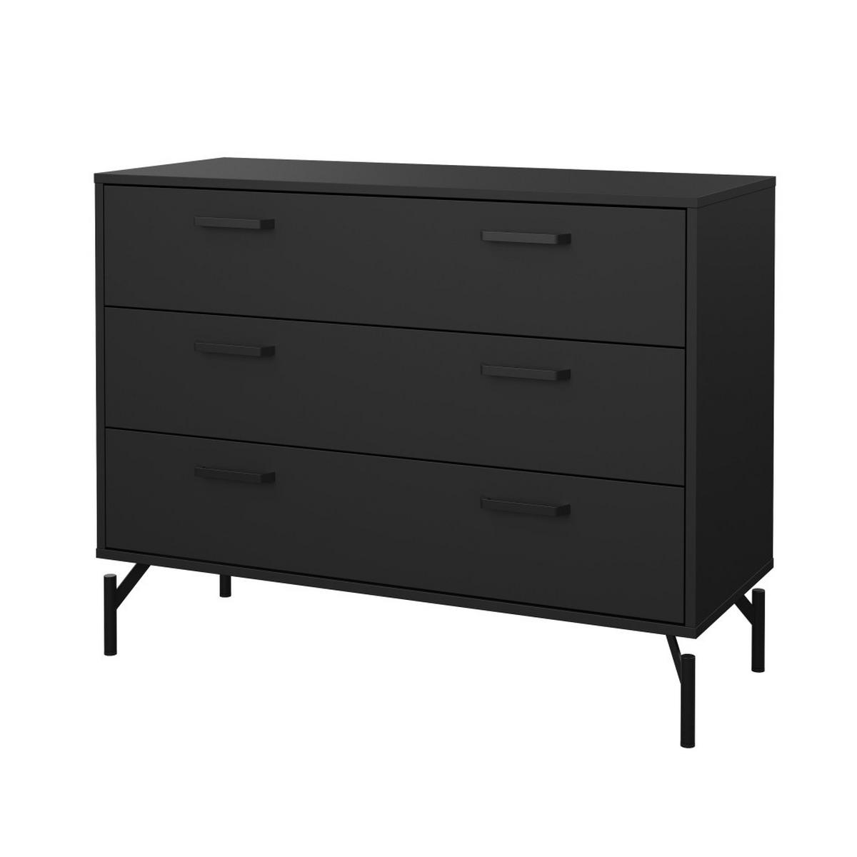 KOMMODE, Dana, Schwarz, Holzwerkstoff, 99 x 40 x 77 cm - Schwarz, Holzwerkstoff (99/77/40cm) - ebuy24
