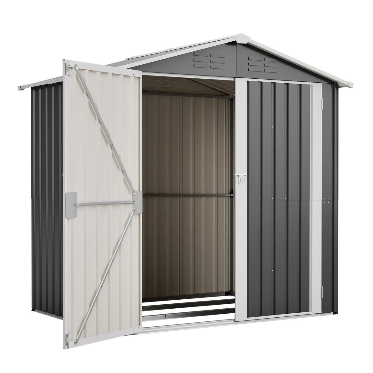 GARTENHAUS Metall 142x185 cm Grau - Grau, Metall (142.3/185/185.4cm) - ComfortXL