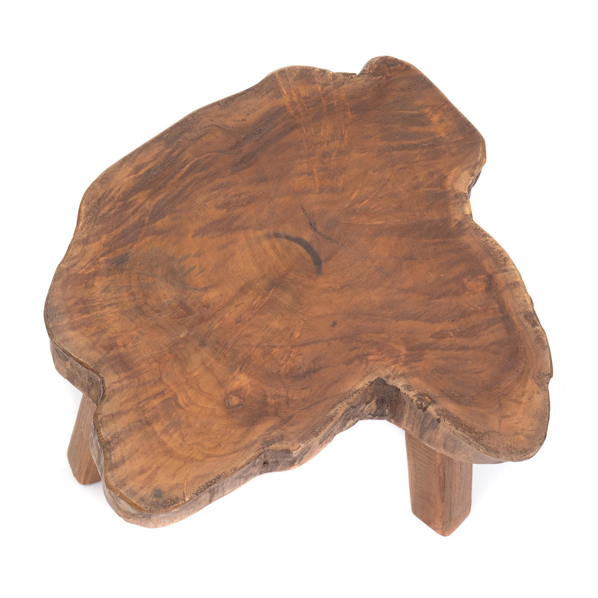 BLUMENHOCKER Slice Mahagoni Massivholz naturfarben - Naturfarben, Holz (35/45/25cm) - CREEDWOOD