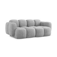 2-SITZER SOFA Chenille Stoff Grau - Hellgrau/Schwarz, Holzwerkstoff/Kunststoff (210/72/115cm) - Makamii