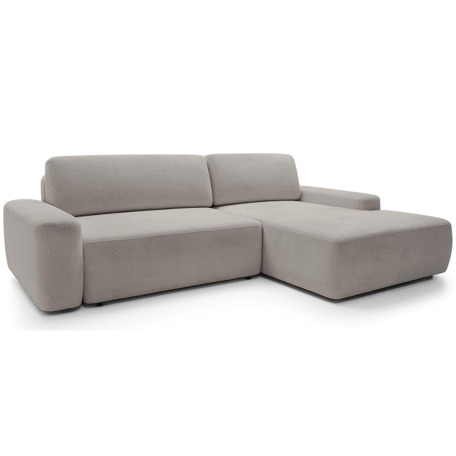 ECKSOFA Baleo Greige Chenille-Bezug - Taupe/Schwarz, Kunststoff/Textil (264/162cm) - Selsey