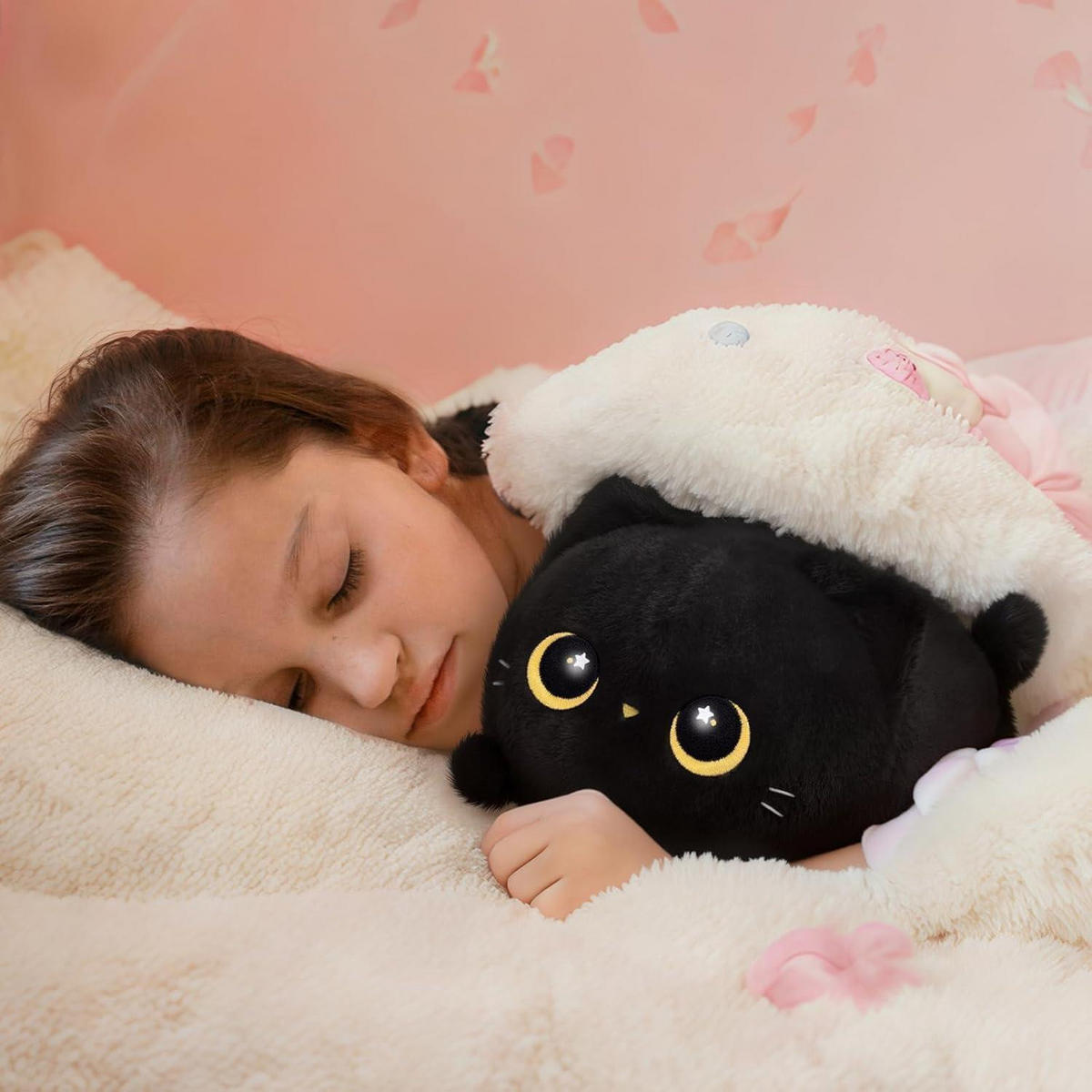 PLÜSCHTIER Schwarze Katze 40 cm - Schwarz, Textil (22/26cm)