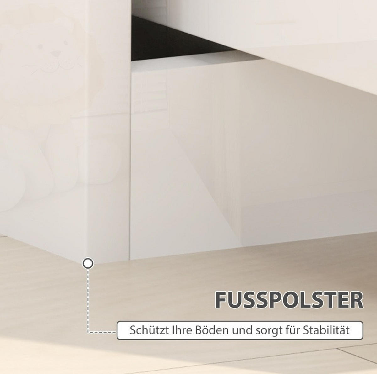 NACHTTISCH aus Spanplatte 40x40x48 cm Weiß mit 2 Schubladen und Hochglanzfronten - Weiß, Holzwerkstoff (40/48/40cm) - Modfu