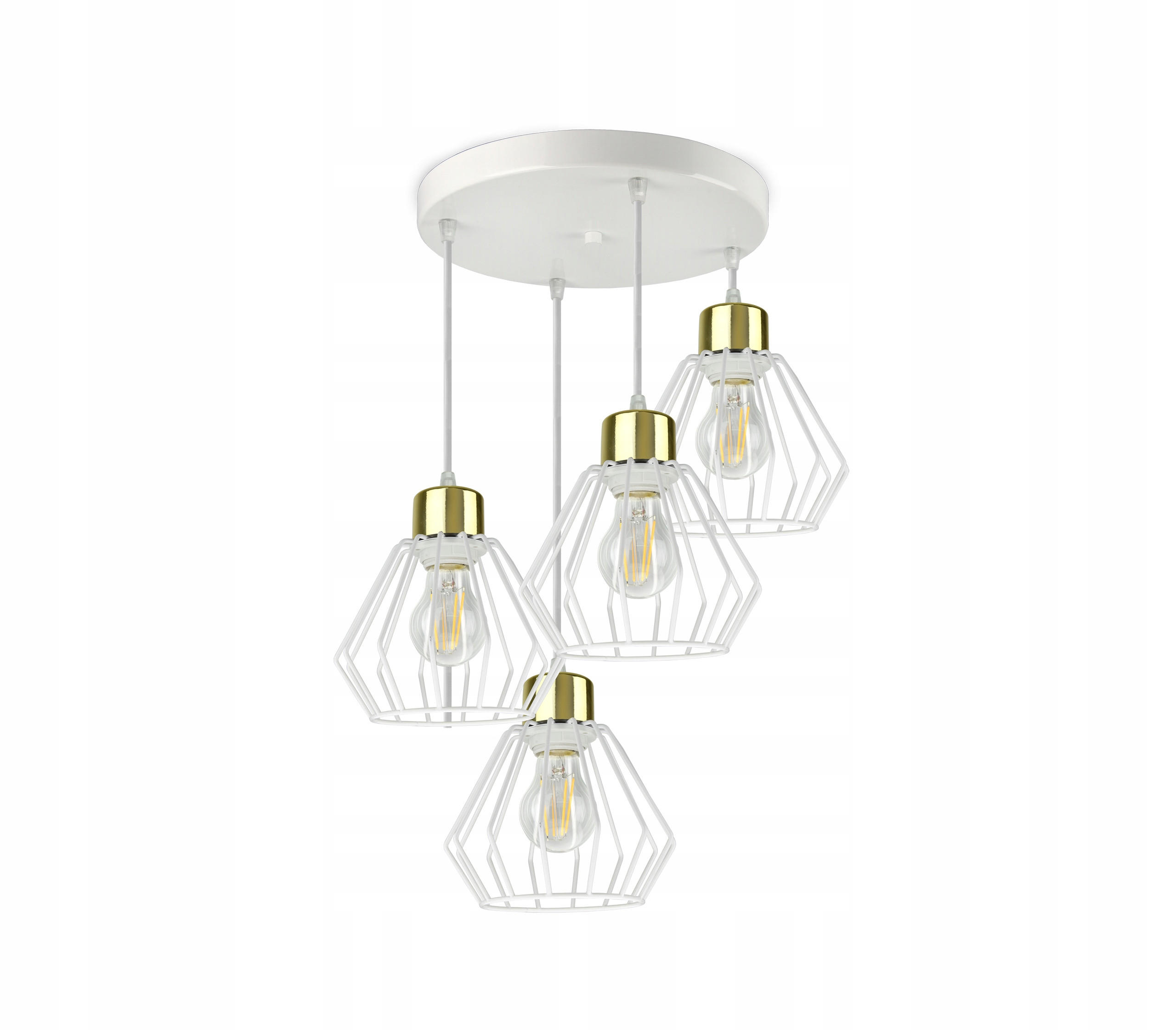 PENDELLEUCHTE LOFT - Goldfarben/Weiß, Metall (30/30/80cm) - kiki design